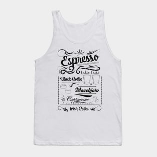 Espresso Chalk board poster Tank Top